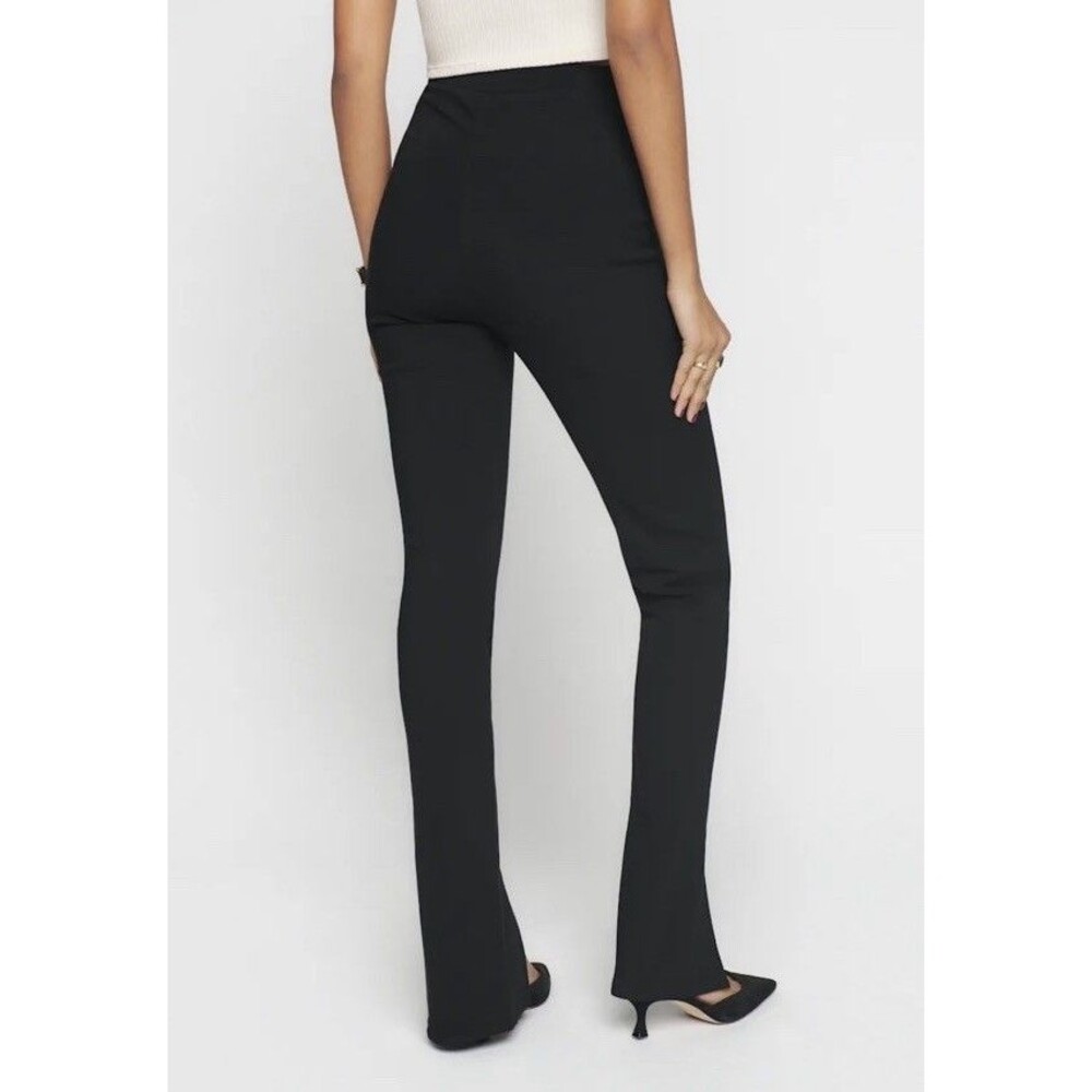 Reformation stretch front slit ankle stretch pants side zip in Black sz M - Picture 8 of 8